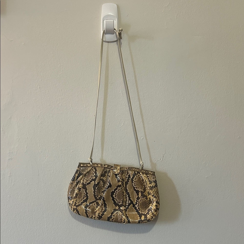 Elegant Snakeskin Crossbody Bag leather vintage with note
